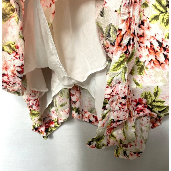 J. Jill Ivory Pebble Hydrangea Floral Printed Belted Waist Rayon Midi Dress 2X - Picture 8 of 10